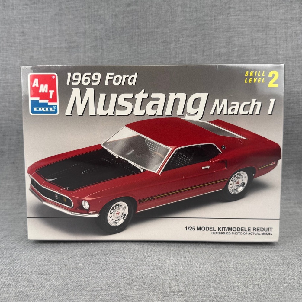 AMT Ertl 1969 Ford Mustang Mach 1 1/25 Model Kit 8233 New Sealed Vintage 1996 - Picture 1 of 6